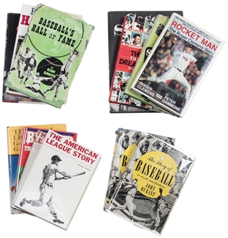 Lot of (13) Baseball Hardcover Books Signed by Legends & Hall of Famers (JSA)